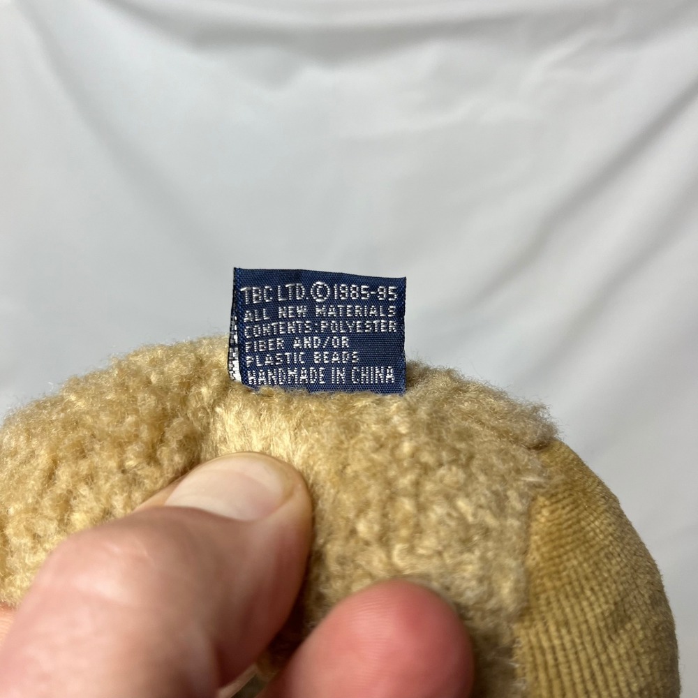 Boyds Bear J.B. Bean Series Tan Plush Teddy Bear Blue Bow Tie Vintage 1985-1995 - Picture 2 of 7